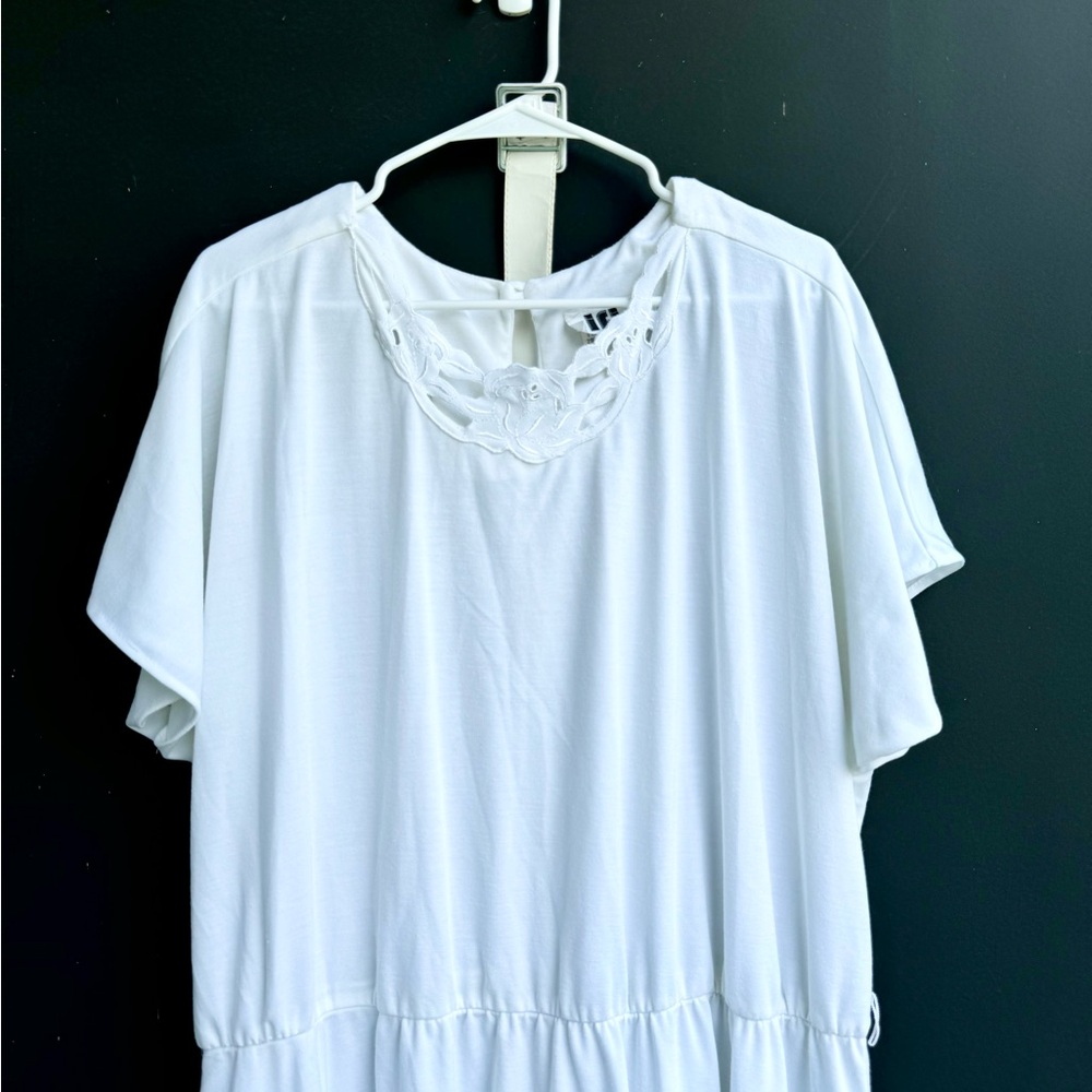 Vintage plus size soft white summer dress